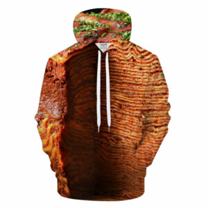 Stylish 3D 100 Layer of Lasagna Hoodie