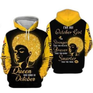 Custom Personalized Birthday October Queen Hoodie