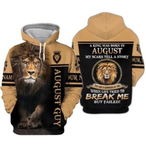 Custom Personalized Birthday August King Hoodie