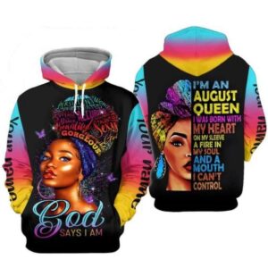 Custom Personalized Birthday August Queen Hoodie