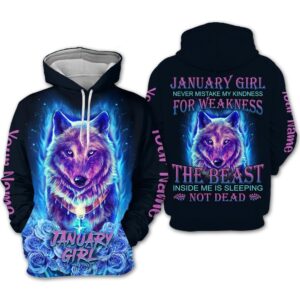 Custom Personalized Birthday January Girl Hoodie