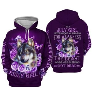 Custom Personalized Birthday July Girl Hoodie