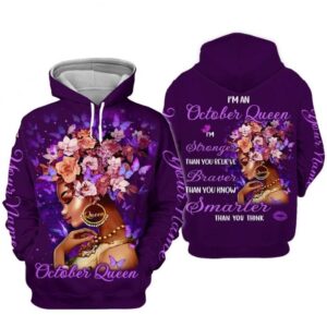 Custom Personalized Birthday October Queen Hoodie