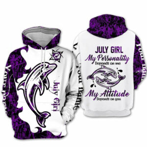 Custom Personalized Birthday July Girl Hoodie