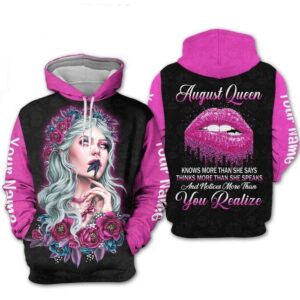 Custom Personalized Birthday August Queen Hoodie