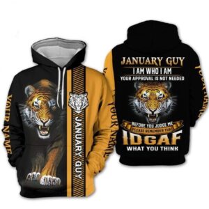 Custom Personalized Birthday January Guy Hoodie