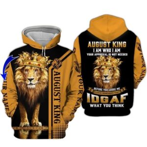 Custom Personalized Birthday August King Hoodie