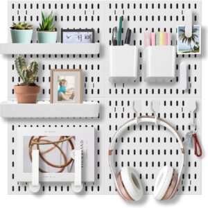 CARLA HOME Pegboard Combination Kit with 4 Pegboards and 18 Accessories Modular Hanging for Wall Organiser